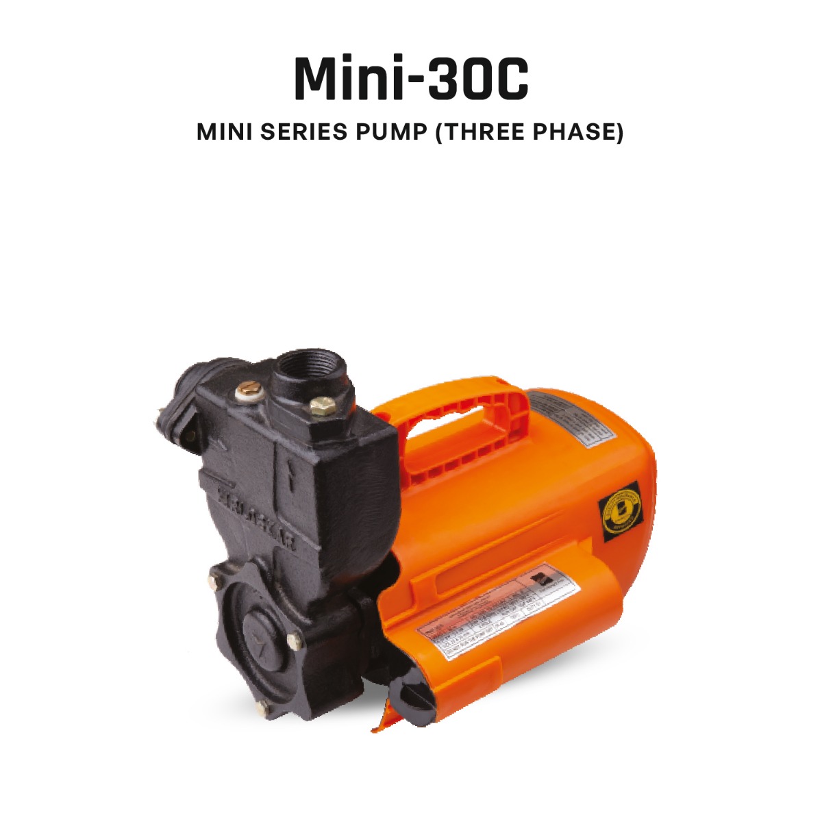 Self-priming Pump, MINI-30C, 0.5 HP, Three Phase, 415 Volts, Size 25mm X 25mm